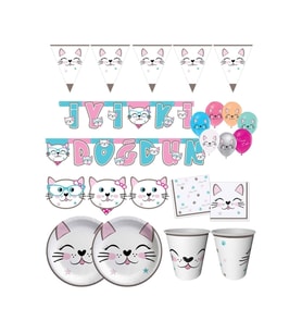 Mıss Catt Kedi Temalı Doğum Günü Seti 8 Kişilik M04