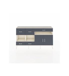 Arges Konsol 4 Raflı 5 Çekmeceli 2 Kapaklı 176x30x99 Aytaşı-Antrasit