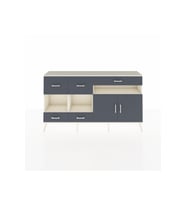 Arges Konsol 4 Raflı 5 Çekmeceli 2 Kapaklı 176x30x99 Aytaşı-Antrasit
