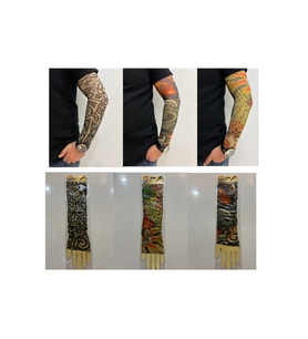 Giyilebilir Dövme 3 Çift 6 Adet Kol Çorap Dövmesi Sleeve tattoo Set1