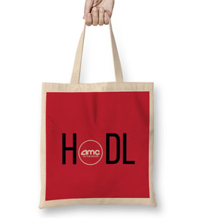 HOLD AMC Stock TO THE MON Bez Çanta Uzun Saplı