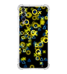 Huawei P20 Pro  Köşe Korumalı Antişok Kapak Semboller Tasarımlı Şeffaf  Kılıf