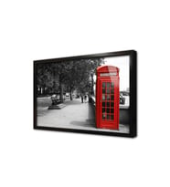 Londra Kırmızı Kulübe Çerçeveli Cam Tablo