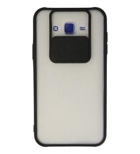 Mey İthalat® Samsung Galaxy J7 Kılıf Palm Buzlu Kamera Sürgülü Silikon - Siyah