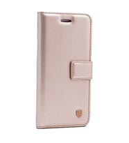 Samsung Galaxy J6 Uyumlu Kılıf Zore New Delüxe Kapaklı Standlı Kılıf (Gold)