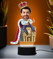 Doğum Günü Hediyesi,Sevgiliye Hediye, Kişiye Özel Fotoğraflı Kral Karikatür 3D Led Lamba (Beyaz)