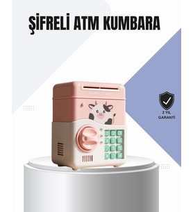 Pembe Elektronik Şifreli Otomatik Para Çeken Atm Kumbarası