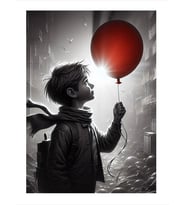 Balon Tutan Çocuk Modern Ahşap Tablo