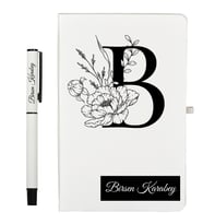 Öğretmene Hediye Kişiye Özel Hazırlanmış Beyaz Defter ve Kalem Seti