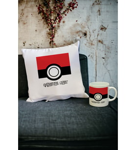 Pokemon Kupa Bardak ve Yastık Set (Beyaz)
