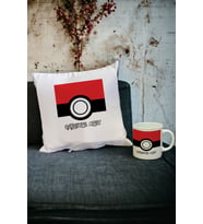 Pokemon Kupa Bardak ve Yastık Set (Beyaz)