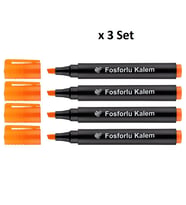 Lotte Fosforlu Kalem 4'lü Turuncu x 3 Set