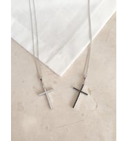Haç Kolye Taşlı Model Çift Taraflı Jesus Christ Kolye 925 Aayar Gümüş Kolye