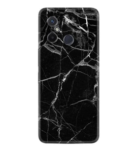 Xiaomi Redmi 12C Kılıf Resimli Desenli Baskılı Silikon Fragile Black Mermer 1378