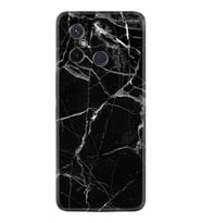 Xiaomi Redmi 12C Kılıf Resimli Desenli Baskılı Silikon Fragile Black Mermer 1378