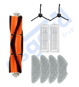 Xiaomi Mop 2 Pro (MJST1SHW) -Mop 2 Lite Uyumlu 1 Ana Fırça 2 Yan Fırça 2 Filtre 4 Mop PKT-iasgf0000401