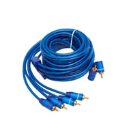 Powermaster Pm-425 2 Rca Erkek + 4 Rca Erkek Şaseli 5 Metre Mavi Kablo