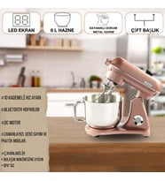Easy Chef M122 Plus DC Motor Stand Mikser Çift Başlıklı Rose Gold (Rose - Gold)