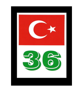 Türkiye Bayraklı Kars 36 Plaka Kodu Ön Cam Sticker
