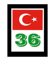 Türkiye Bayraklı Kars 36 Plaka Kodu Ön Cam Sticker