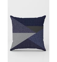 Lacivert Geometrik Desenli Çift Taraf Kırlent Kılıfı KRL1127