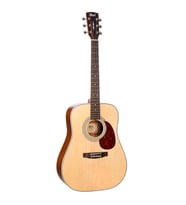 Cort EARTH70LHOP Solak Masif Kapaklı Akustik Gitar (Başlangıç/Orta Seviye)  Sol El Kullanımına Uygun Ergonomi, Masif Ladin Kapak ve Open Pore Mat Kaplama