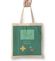 Cute Adventure Time Bmo Hello World Programmer Programming Female Bez Çanta Uzun Saplı