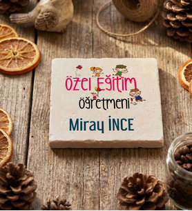 Kişiye Özel Özel Eğitim Öğretmeni Bardak Altlığı Öğretmenler Günü Hediyesi (Krem)