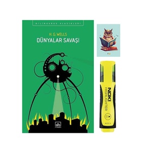 Dünyalar Savaşı - Wells 9786053757412 Ithaki Yayınları - Sarı Fosforlu Kalem - Not Defterli Seti (Renksiz)