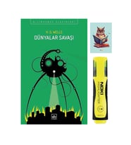 Dünyalar Savaşı - Wells 9786053757412 Ithaki Yayınları - Sarı Fosforlu Kalem - Not Defterli Seti (Renksiz)