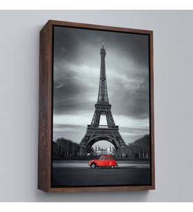 Çerçeveli Fransa Paris Eyfel Kulesi Duvar Tablosu (Siyah)
