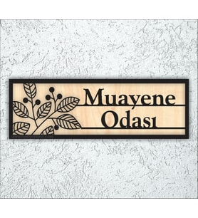 10x20 cm Muayene Odası Yazılı Ahşap Yönlendirme
