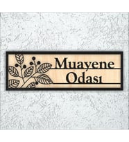 10x20 cm Muayene Odası Yazılı Ahşap Yönlendirme