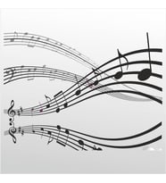 Folyo Sticker Müzik Notaları 160cm Uzunluk (Karışık)