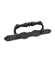 Antika Tarz Dekoratif Pirinç Dar Yan Çekme Kapı Kolu - 225x37 Mm, Oksit