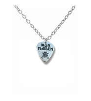 Iron Maiden Heavy Metal Grubu Pena Şeklinde Çift Taraflı Rock İşaretli Unisex Metal Kolye (Gümüş)