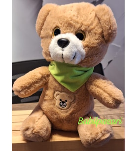 FULARLI AYI PELUŞ OYUNCAK 25cm (Kahverengi)