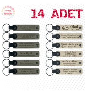 Kül Gri & Sütlü Kahve, 14’lü Set, Kişiye Özel Anahtarlık, Kurumsal Toplantı Katılımcılarına Armağan