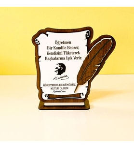 Öğretmenler Günü Hediyesi Ahşap Çerçeve Plaket