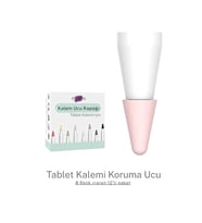 Fuchsia Stylus Kalem Koruma Uçu 12’li Renkli Set  Hassas, Dayanıklı Tablet Kalem Koruma Ucu
