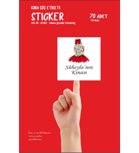 Kişiye Özel Kına Gelin Hamamı Süs Etiketi Beyaz Sticker 70 Adet