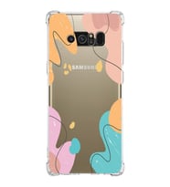 Samsung Galaxy Note8  Köşe Korumalı Antişok Kapak Karışık Renkler Tasarımlı Şeffaf Silikon Kılıf