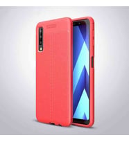 Samsung Galaxy A7 2018 Kılıf Deri Tarzı Niss Silikon Case (Kırmızı)