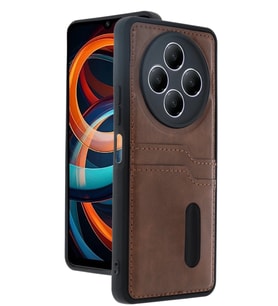 Redmi 14C Kılıf Sara Kartvizitli Deri Kılıf - Taba