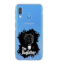 Samsung Galaxy A40  Kamera korumalı Tıpalı  Kapak Dog Father Tasarımlı  Şeffaf Kılıf