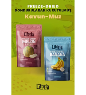 2’li Dondurularak Kurutulmuş Kuru Meyve - Sağlıklı Atıştırmalık - Kavun Ve Muz Kurusu Freeze Dried