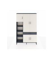 Arges Dolap 8 Raflı Tek Çekmeceli 5 Kapaklı 132x30x195 Antrasit-Aytaşı/Antrasit