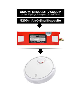 Xiaomi Mi Robot Vacuum Batarya Sdjqr02rr Kutulu (ORJİNAL KAPASİTE) 5.200mah Robot Süpürge Batarya