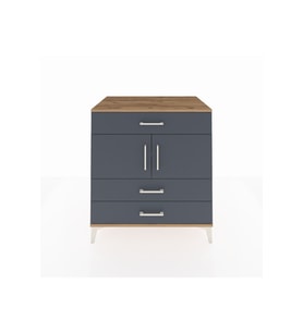 Kronos Şifonyer 2 Raflı 3 Çekmeceli 2 Kapaklı 88x59x96 Çam-Antrasit
