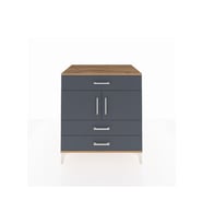 Kronos Şifonyer 2 Raflı 3 Çekmeceli 2 Kapaklı 88x59x96 Çam-Antrasit